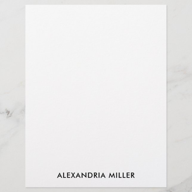 En-tête De Lettre Papier minimaliste noir noir personnalisé (Devant)