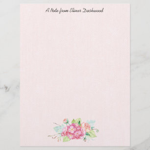 En-tête De Lettre Papier romantique à écriture de bouquet