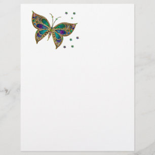 En-tête De Lettre Papillon coloré décoratif