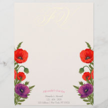 Pavot à fleurs Monogramme Floral Business Lethead