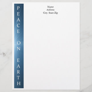 En-tête de lettre personnalisé de Noël - paix sur
