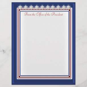 En-tête De Lettre Personnalisée Bannière étoilée (papier personnalisé d'album)