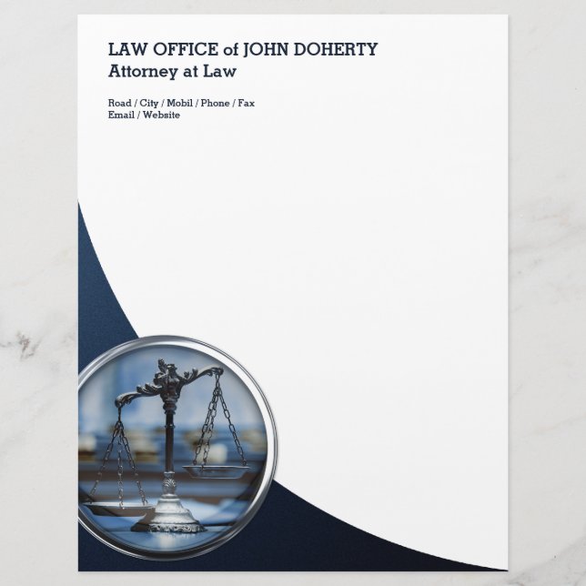 En-tête De Lettre Personnalisée BUREAU DU DROIT | Élégant (Devant)