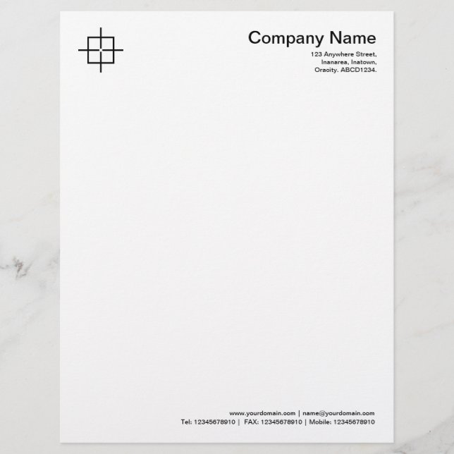 En-tête De Lettre Personnalisée Carré Crosshairs - Noir (Devant)