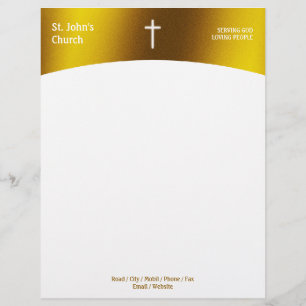 En-tête De Lettre Personnalisée Croix religieuse   Christian