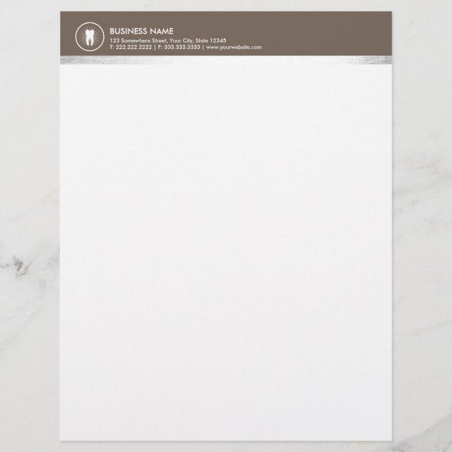 En-tête De Lettre Personnalisée Dentaire professionnel de dent d'icône de (Devant)