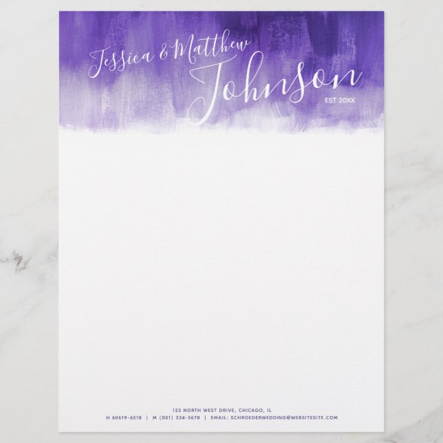 En-tête De Lettre Personnalisée En-tête de l'art moderne ultraviolet (Devant)