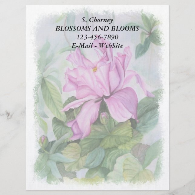 EN-TÊTE DE LETTRE PERSONNALISÉE EN-TÊTE PERSONNALISABLE ROSE-ORCHID TROPICAL (Devant)