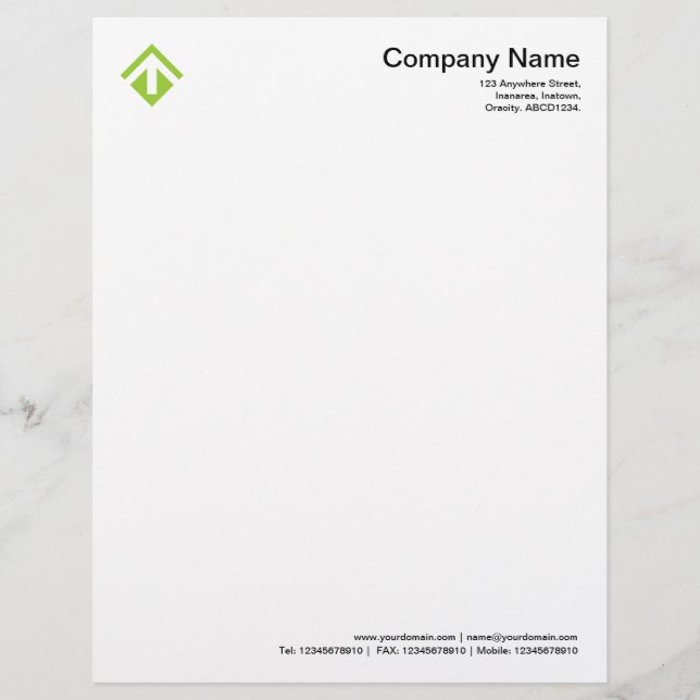 En-tête De Lettre Personnalisée Géométrique 03 - Martian Green (Devant)
