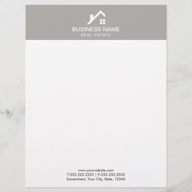 En-tête De Lettre Personnalisée Immobilier Agent Professional House Logo Plaque (Devant)