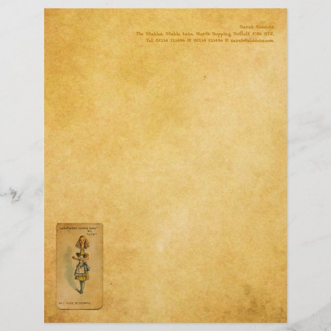 En-tête De Lettre Personnalisée La collection d'Alice : Télescoper d'Alice (Devant)