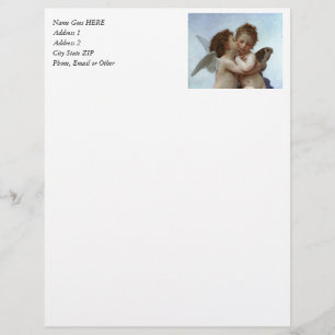 En-tête De Lettre Personnalisée L'Amour et Psyche de Bouguereau, enfants (Cupid)