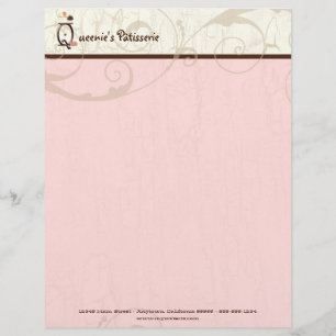 En-tête De Lettre Personnalisée Lettre Q Cupcake Business en-tête