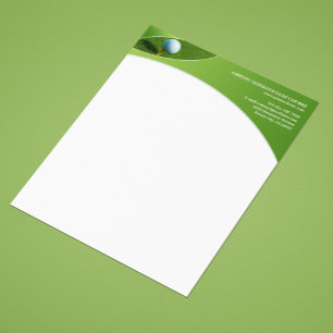 En-tête De Lettre Personnalisée Modèle d'entête de lettre pour Entreprise de Golf