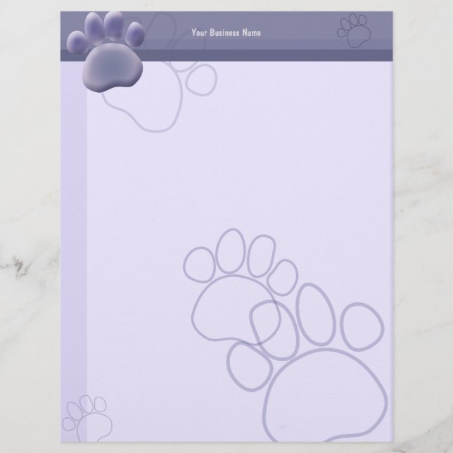 En-tête De Lettre Personnalisée Paw Tracks Vétérinaire Entreprise Lettres en-tête  (Devant)