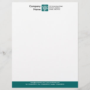 En-tête De Lettre Personnalisée Pied de page couleur - Turquoise