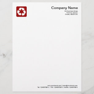En-tête De Lettre Personnalisée Symbole de recyclage - Rouge rubis