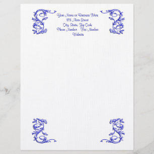 En-tête De Lettre Personnalisée Tête de papier à en-tête simple bleue