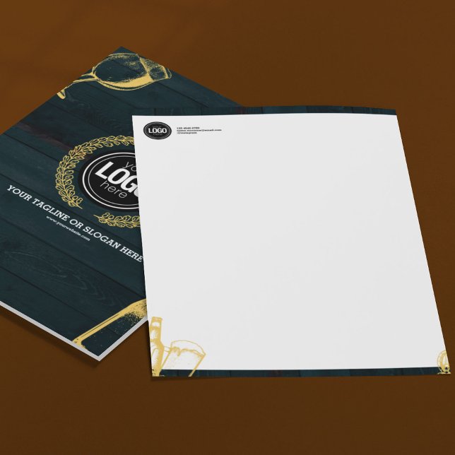 En-tête De Lettre Personnaliser le thème de la brasserie Dark Green (Créateur téléchargé)