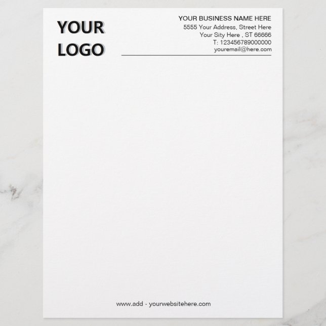 En-tête De Lettre Personnalisez Votre Logo Info en-tête Entreprise C (Devant)