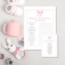 Pink Baby Shower Word Scramble Answer Sheet–Print