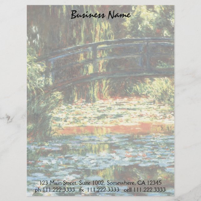En-tête De Lettre Pont sur l'étang Nénuphar par Claude Monet (Devant)