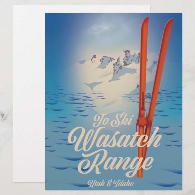 En-tête De Lettre Poster de la gamme Wasatch Utah & Idaho (Devant / Derrière)