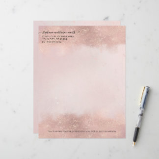 En-tête De Lettre Professionnel Élégant Rose Gold Petite entreprise