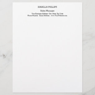 En-tête De Lettre Professionnel Noir Blanc Minimaliste Plat Créatif