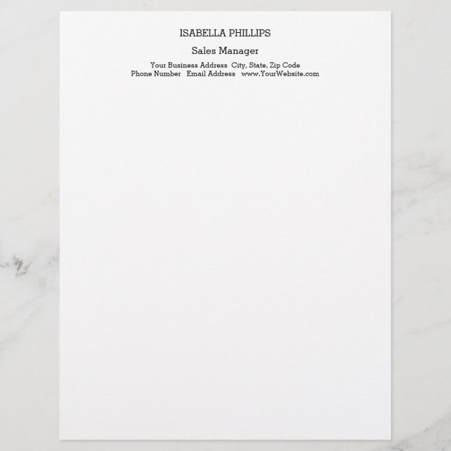 En-tête De Lettre Professionnel Noir Blanc Minimaliste Plat Créatif (Devant)
