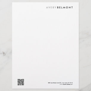 En-tête De Lettre QR Code Moderne Professionnel Minimaliste