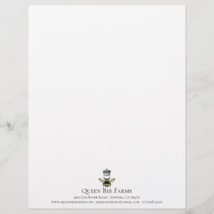 En-tête De Lettre Queen Bee Et Crown Farm Ou Entreprise Apière