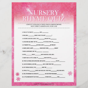 En-tête De Lettre Quiz sur les rimes des infirmières [rose neigeux]