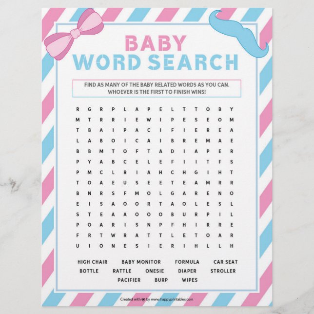 En-tête De Lettre Recherche de mots pour bébé [Sexe Surprise] (Devant)
