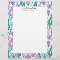 Ressort rose pourpre Tulipe Floral Aquarelle