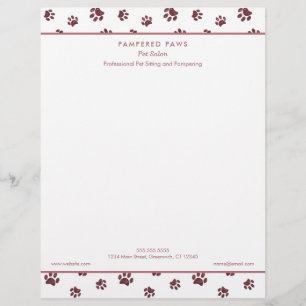 En-tête De Lettre Rose Gold Parties scintillant Empreinte de patte P