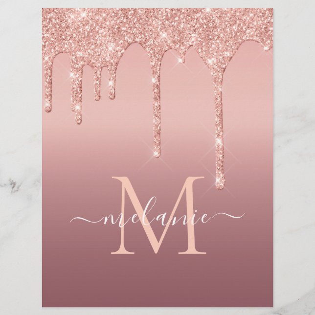 En-tête De Lettre Rose Gold Parties scintillant personnalisée Lettre (Dos)