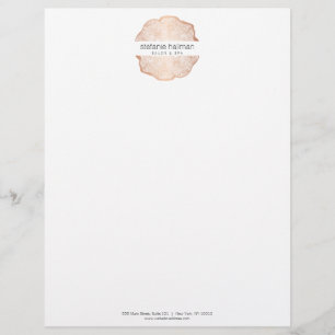 En-tête De Lettre Salon de Belle Bio Rose Gold Tree Rings