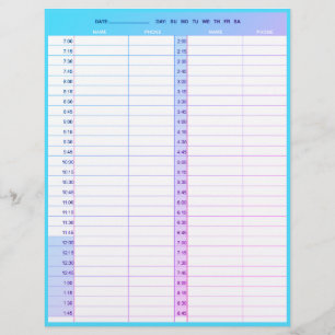 En-tête De Lettre Salon de coiffure Pages du carnet de rendez-vous d