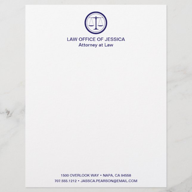 En-tête De Lettre Scales Classiques Modernes De Justice Droit En-Têt (Devant)