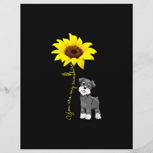 En-tête De Lettre Schnauzer sont mon Sunshine Sunflower Schnauzer Ma (Devant)