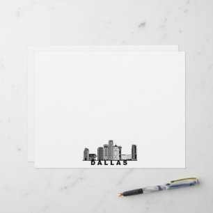En-tête De Lettre Silhouette de la skyline de Dallas