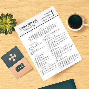 En-tête De Lettre Simple Clean Grey White Executive Resume Modèle