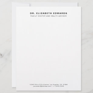 En-tête De Lettre Simple Minimaliste Médecin de Famille Professionne