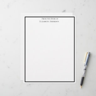 En-tête De Lettre Simple Noir Blanc Professionnel personnalisé