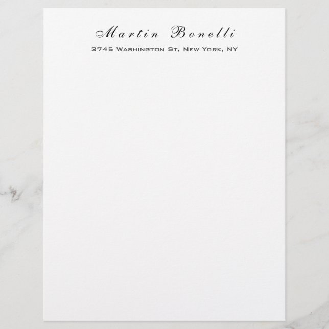 En-tête De Lettre Simple Noir Noir Blanc tendance Script de calligra (Devant)