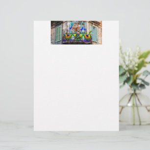 En-tête De Lettre SlipperyJoe's Mardi Gras masques perles décoration