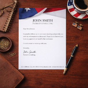 En-tête De Lettre Société de nom d'entreprise de drapeau américain p