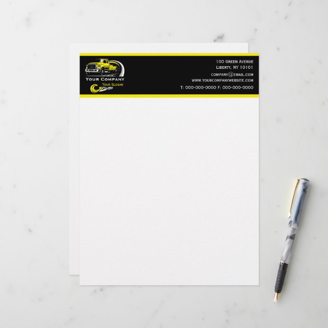En-tête De Lettre Société professionnelle de remorquage, service de  (Devant/Arrière en situation)