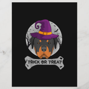 En-tête De Lettre Sorcière Rottweiler Trick or Treat Funny Chien